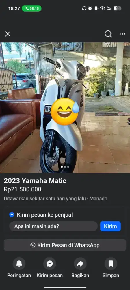 Jual motor Grand filano tipe tertinggi