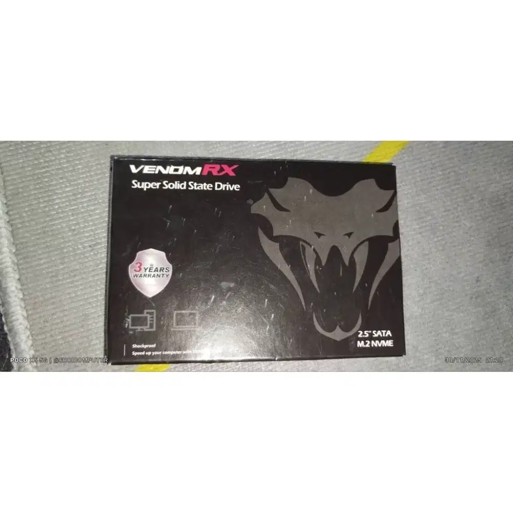 Murah SSD SATA Merk Venom RX 512GB dg box, garansi msh 1 th lagi, SATA