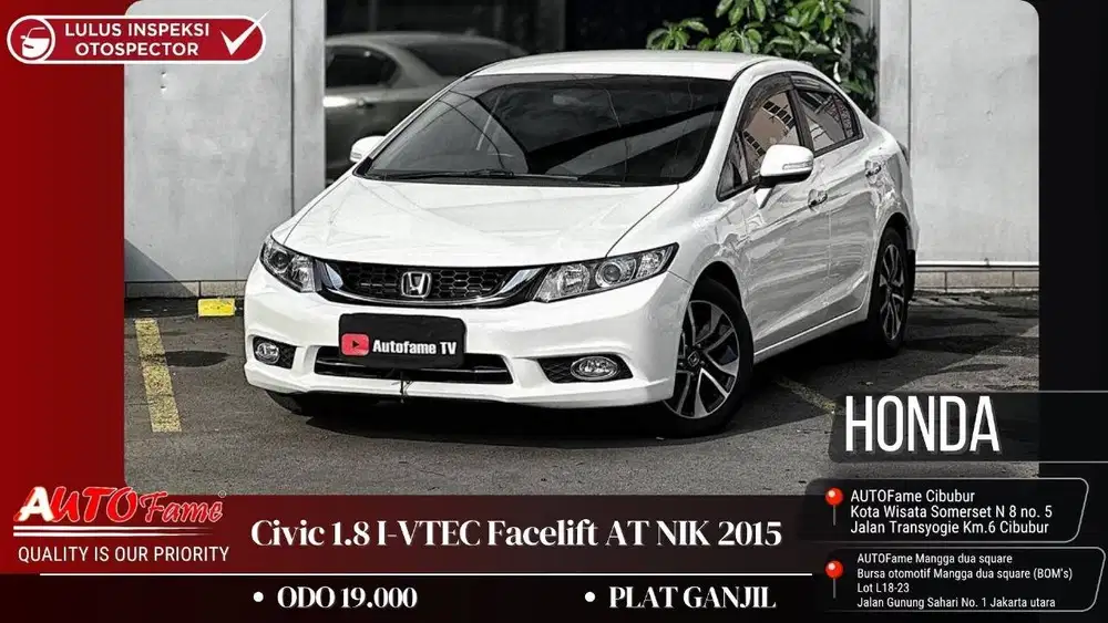 Honda Civic 1.8 I-VTEC Facelift AT NIK 2015