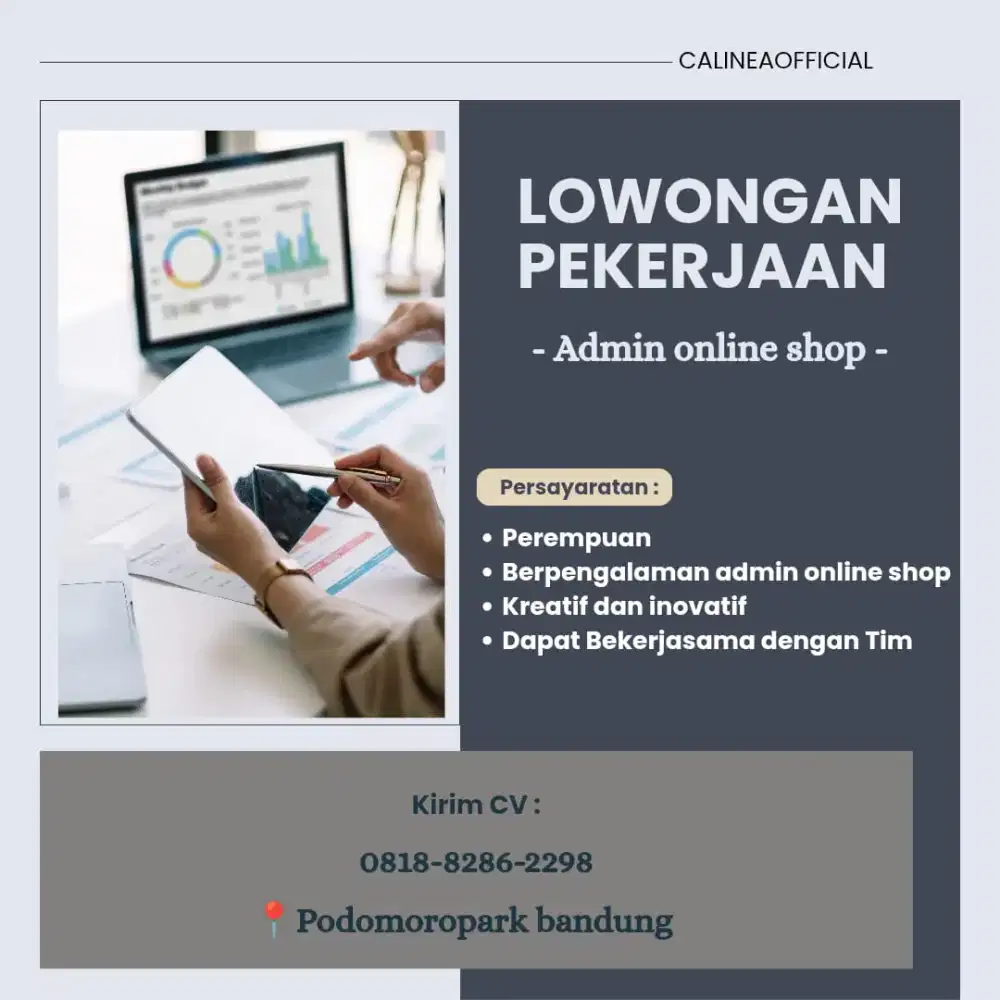 DIBUTUHKAN ADMIN ONLINE SHOP URGENT