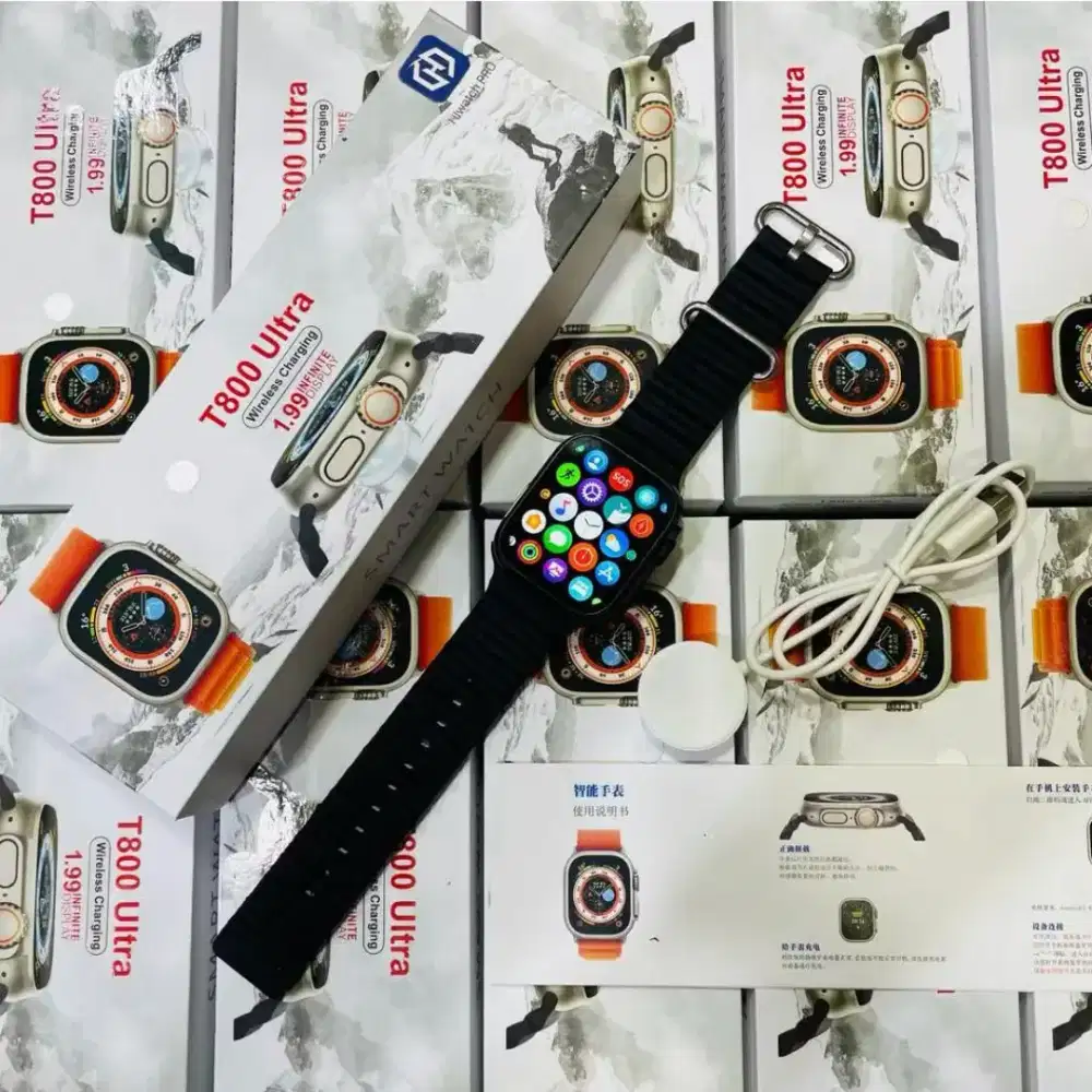 Smart watch t800 ultra Hitam