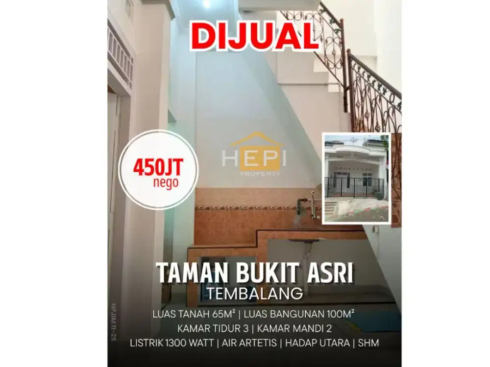 Dijual Rumah SHM di Taman Bukit Asri Mangunharjo - Tembalang Semarang