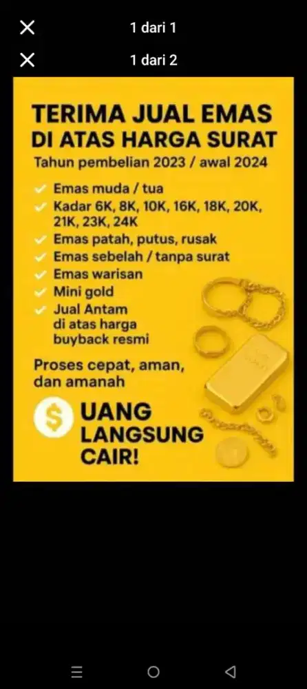 Terima emas tanpa surat