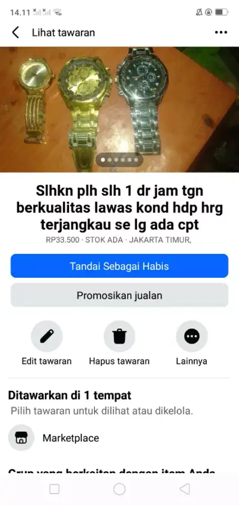 Slhkn plh slh 1 dr jam tgn berkualitas lawas kond hdp spt baru murah2