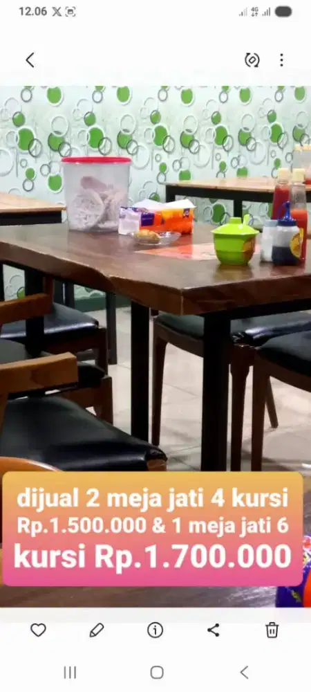 Meja jati 4 kursi & 5 kursu