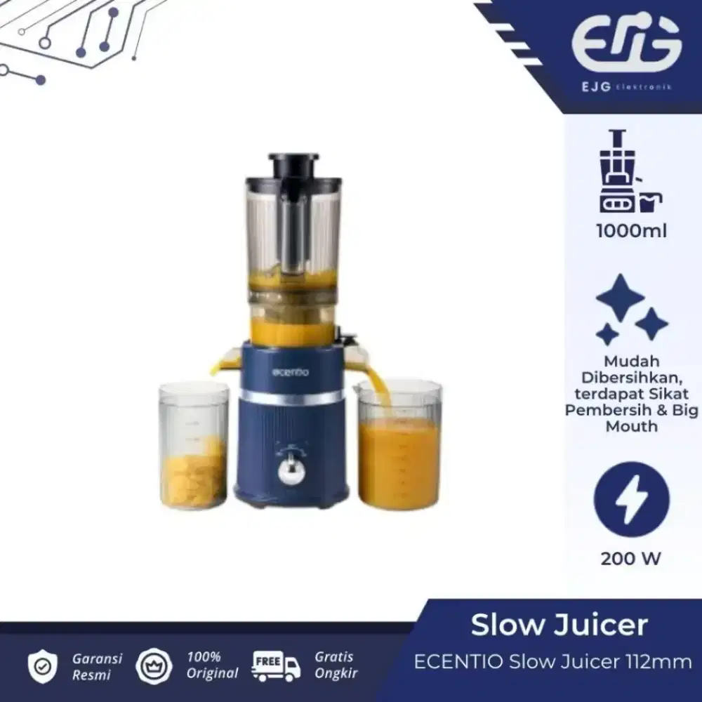 Ecentio Slow Juicer Portable 112mm Caliber Multifungsi Blender