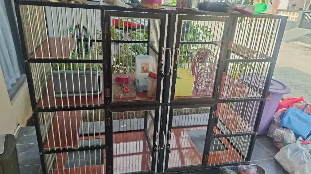 Kandang kucing aluminium ada 4 kamar