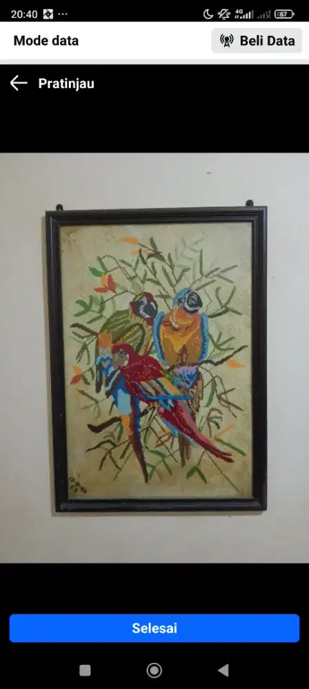 Dijual Karya seni sulaman Asli tahun 1995