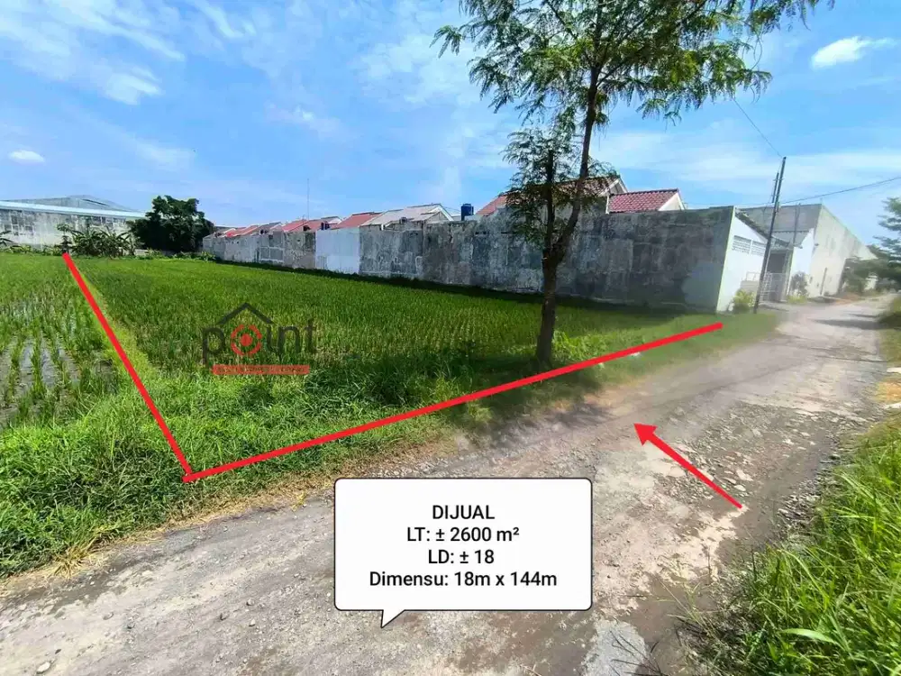 Tanah SHM Zona Kuning, Cocok untuk Perumahan Area Berkembang di Gumpang dekat Kampus UMS