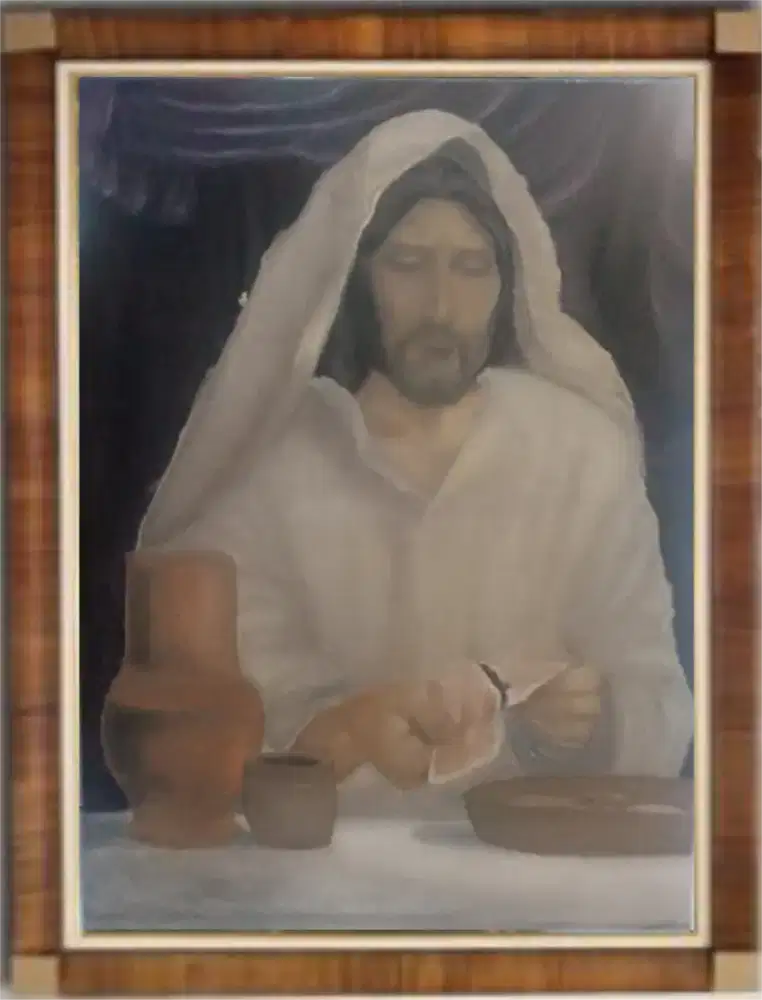 lukisan tuhan yesus memegang roti