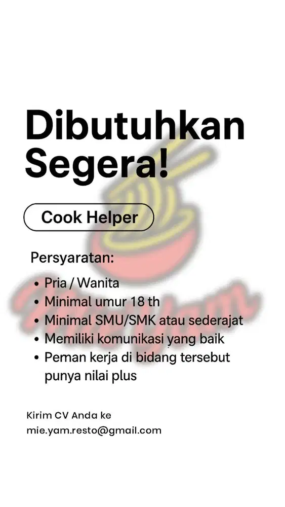 Loker Cook Helper