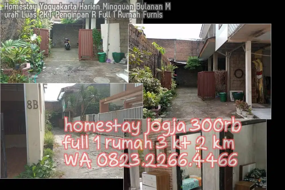 Homestay Yogyakarta Harian Mingguan Bulanan Murah Luas 2KT Penginpan R