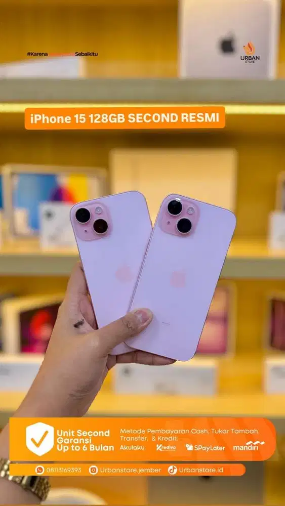 IPHONE 15 128GB SECOND RESMI