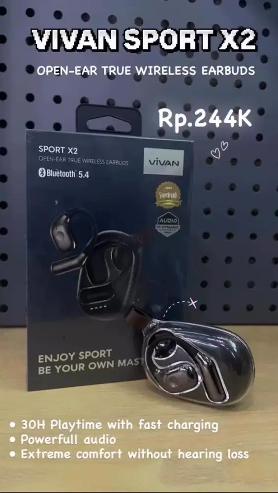HEADSET NIRKABEL VIVAN SPORT X2