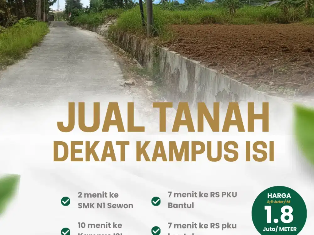 Tanah Murah Pendowoharjo Bantul! Dekat Kampus, Harga 1,8 Juta/m²!