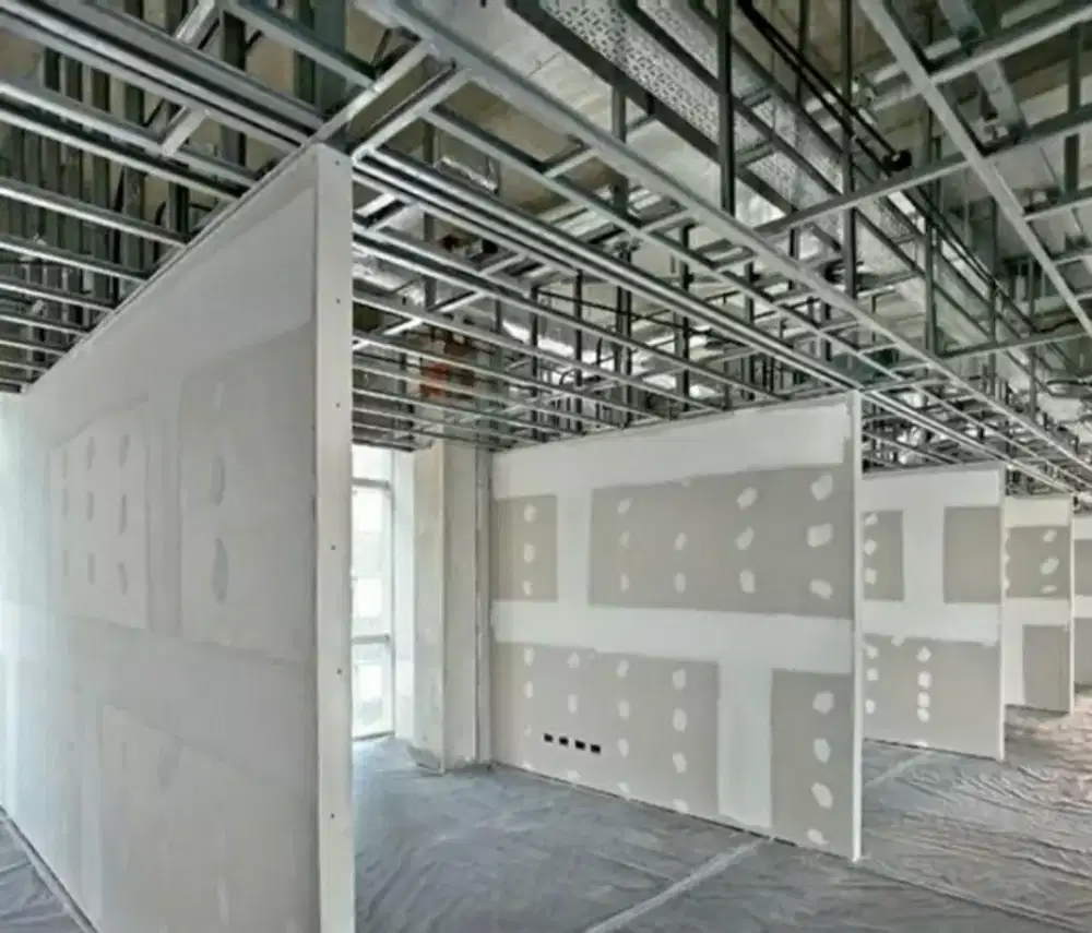 Dinding partisi gypsum 2 sisi rangka galvalum