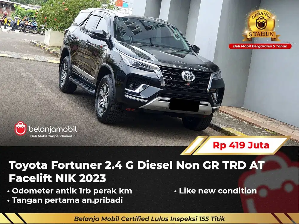 [ GARANSI 5TH ] Toyota Fortuner 2.4 G Diesel Non GR TRD AT 2023/2024