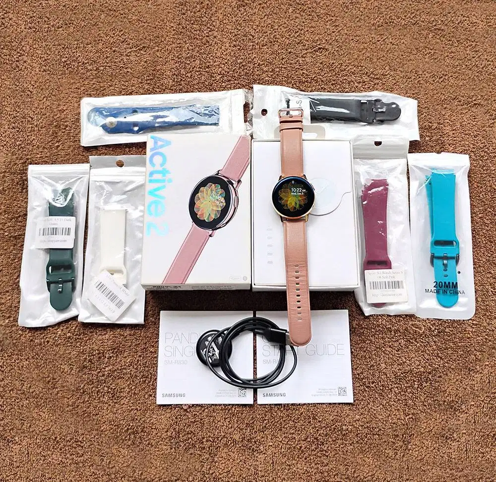 Samsung Watch Active 2 rose gold leather fullset