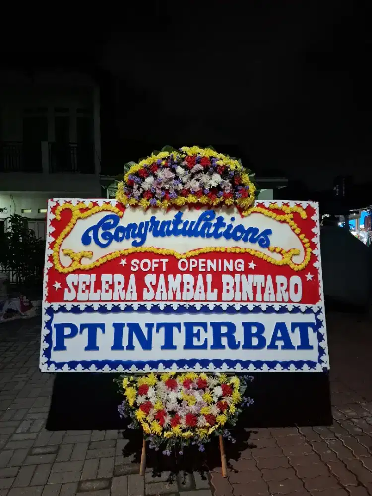 Karangan ucapan bunga papann