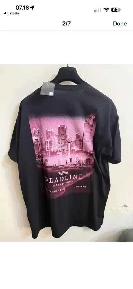 WTS Jual tshirt official merchandise black pink deadline world tour