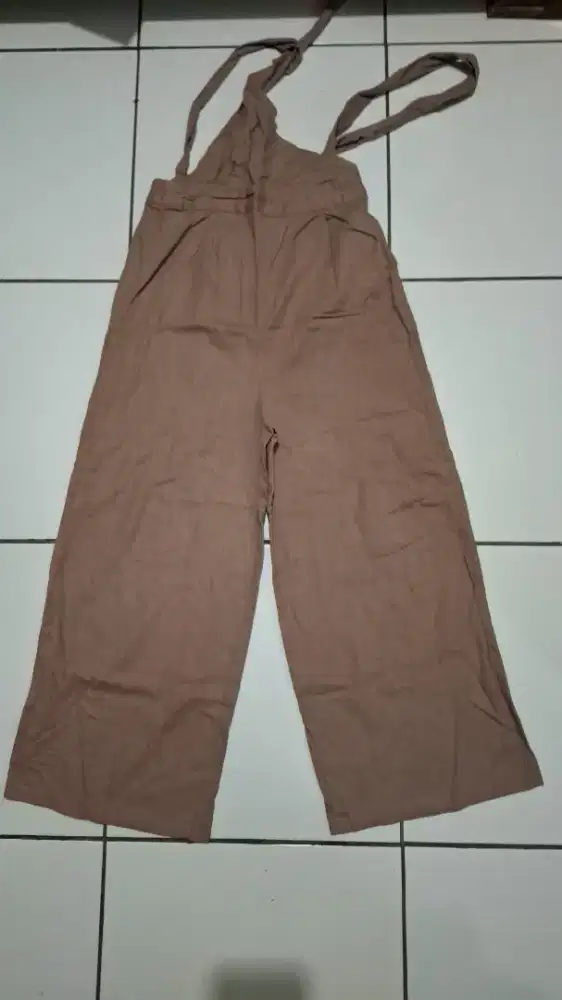 jumpsuit kain coklat