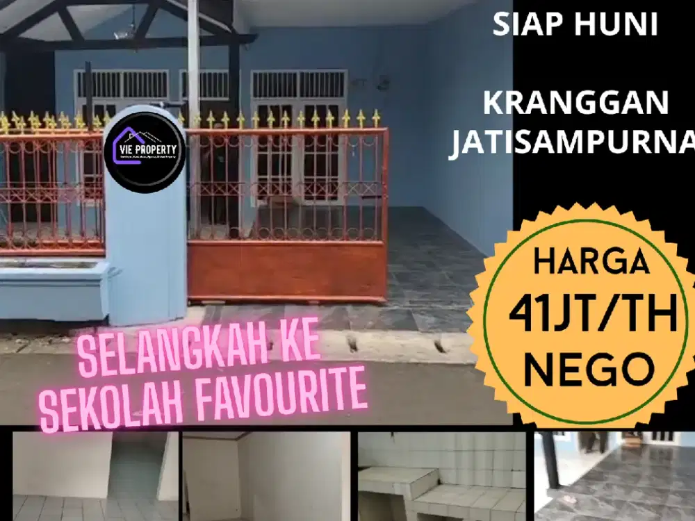 Cocok buat usaha, disewakan rumah luas selangkah ke sekolah fav di Kranggan Jatisampurna Bekasi