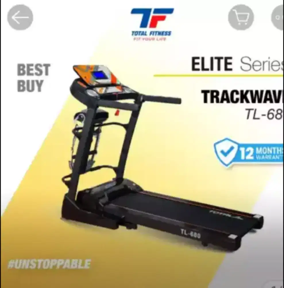 Alat fitnes treadmill elektrik TL 680 hitam