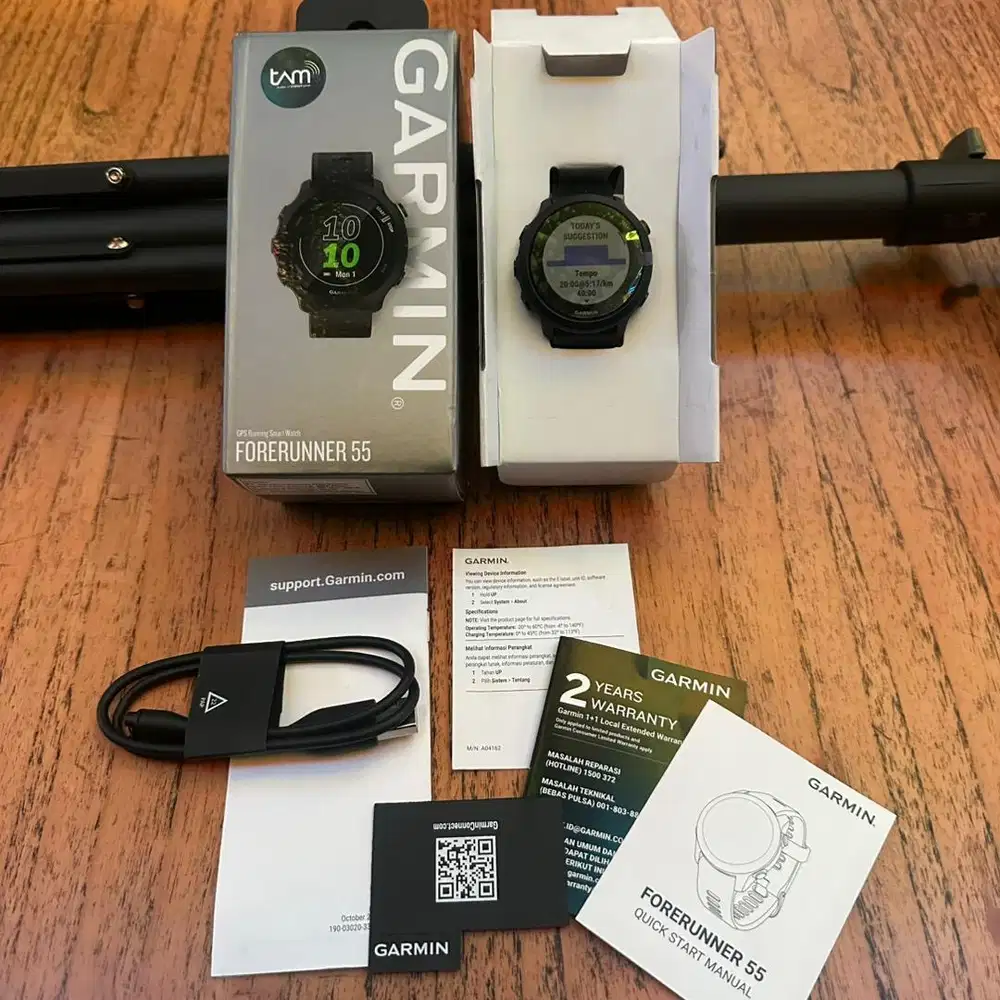 garmin forerunner 55 kondisi baru fullset hanya open box garansi 2th