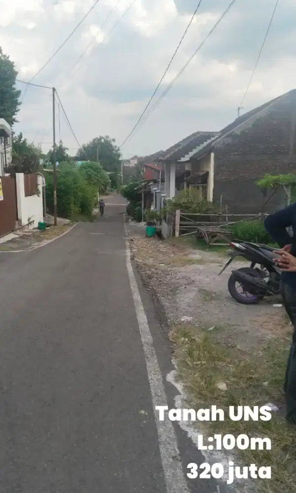 Dijual Tanah utara UNS L:100m