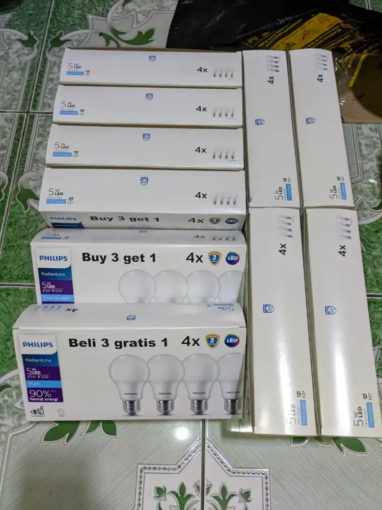 LAMPU LED PHILIPS 5 WATT 10 PACK = 40 BIJI