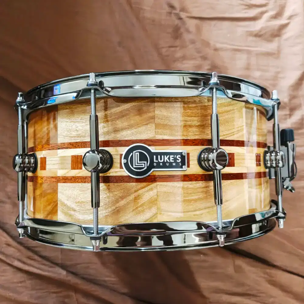 For Sale! LUKE'S SNARE DRUM - LEBAN WOOD - 14X6,5cm - Black Chrome
