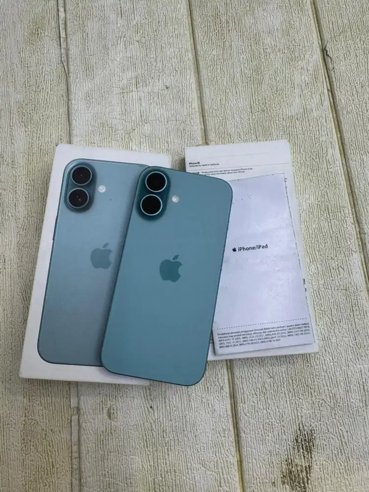 (Ibox) IPHONE 16 128gb teal second like new garansi resmi on april2026