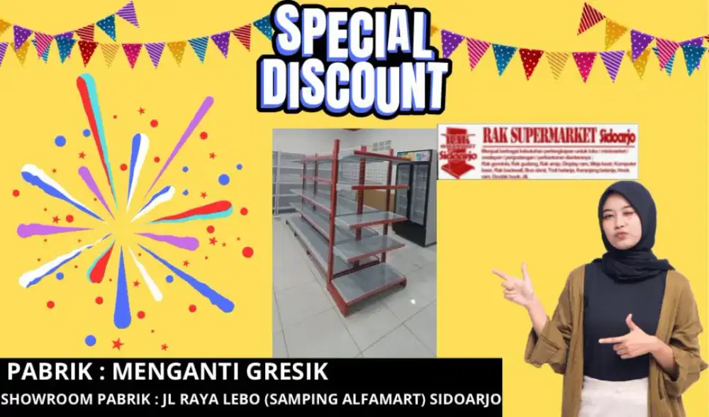 Rak penutup rak minimarket gondrola