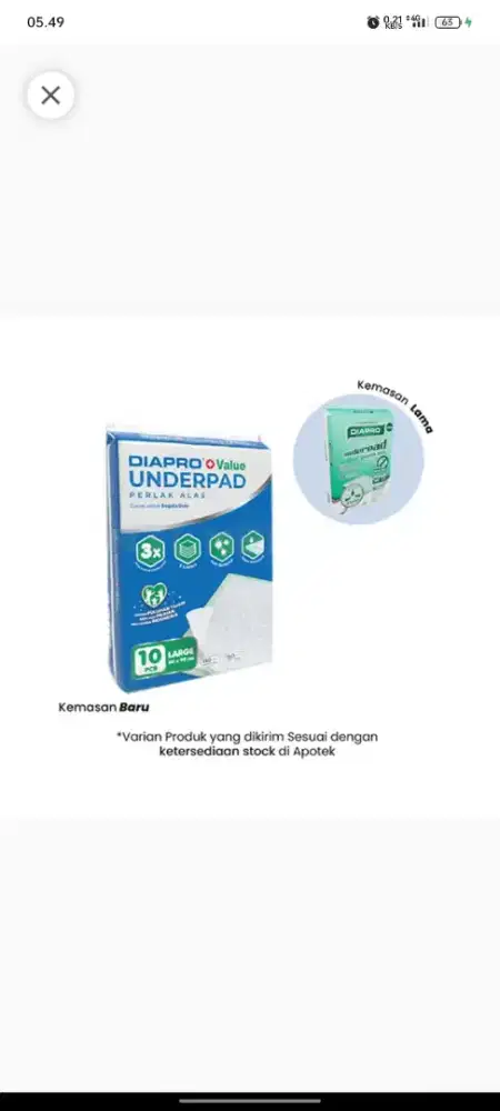 Diapro Value Underpad Perlak Alas Size L 10pcs Cocok untuk segala usia