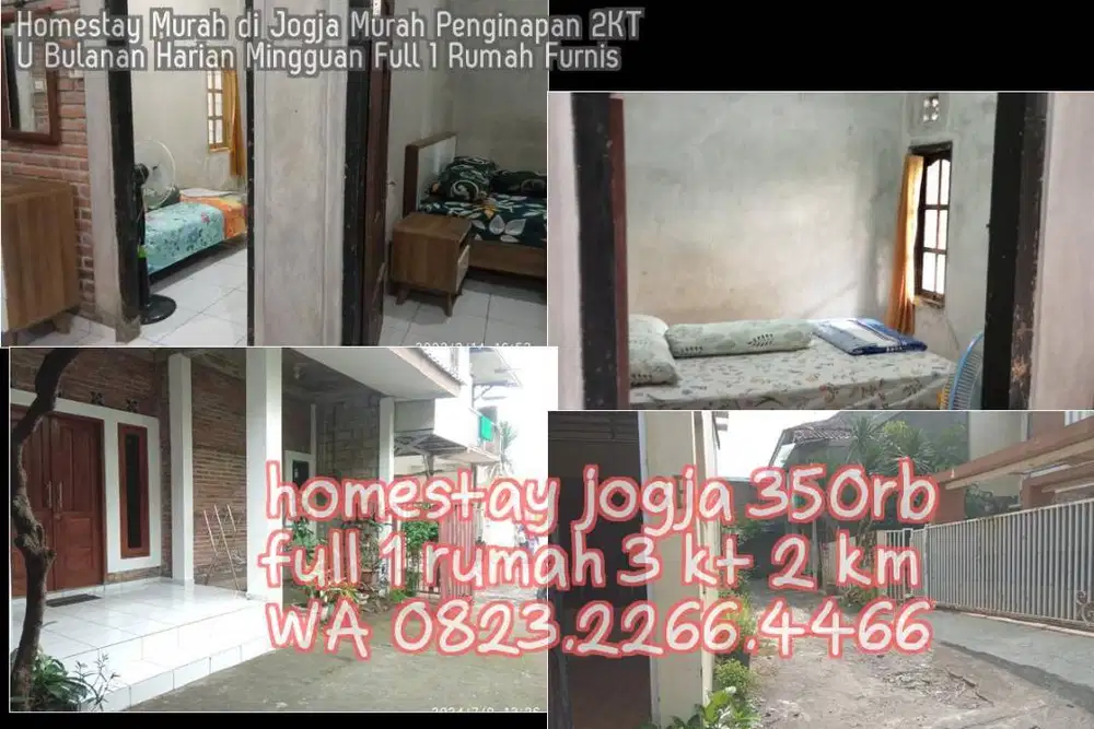 Homestay Murah di Jogja Murah Penginapan 2KT U Bulanan Harian Mingguan