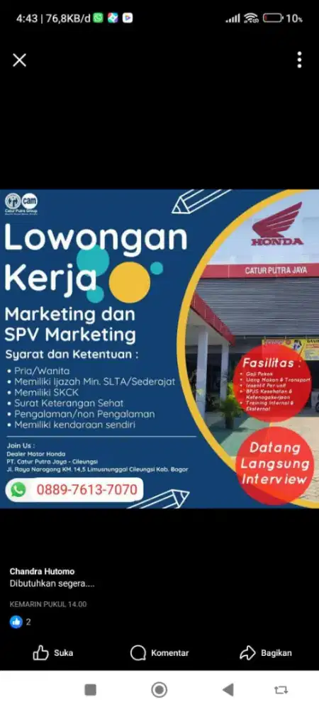 Di butuhkan segera!!!