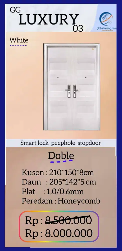 Jual Pintu baja desain Modern kota Padang