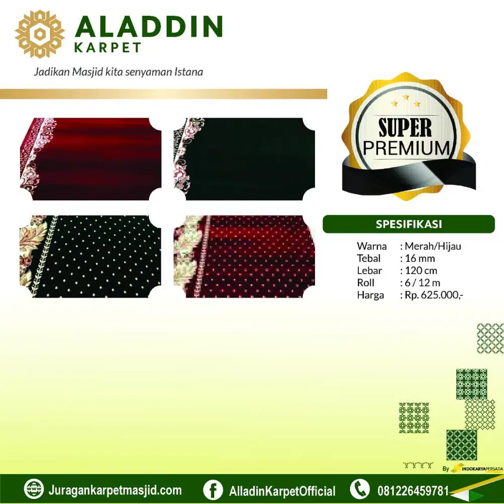 Karpet Masjid Import Turkiye SUPER PREMIUM - Bisa Potong Sesuai Ukur