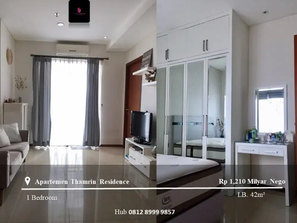 Dijual Apartement Thamrin Residence 1BR Mid Floor Full Furnished