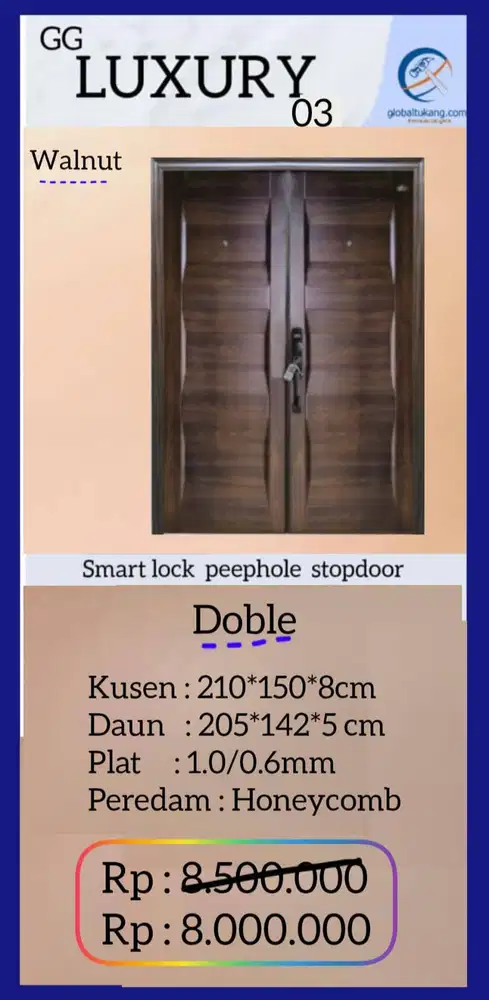 Jual Pintu baja minimalis anti air kota Padang