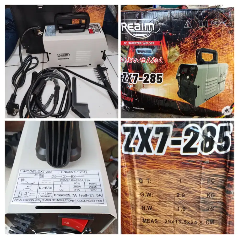 mesin las MMA ZX7-285 REAIM 1.SET LENGKAP BARU