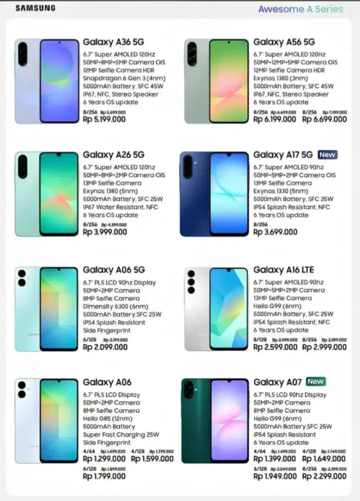 Samsung Seri A Terbaru