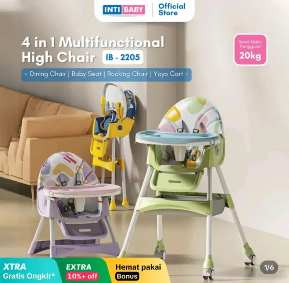INTI BABY 4 IN 1 Multifunctional High Chair