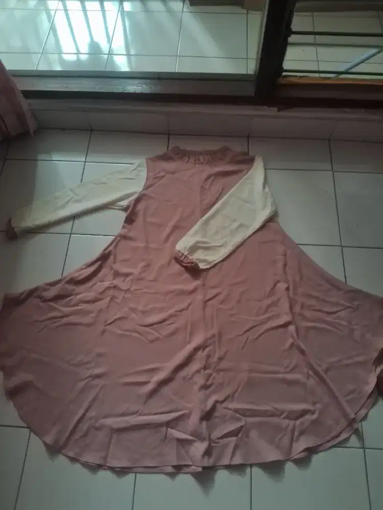 Baju tunik wanita dusty pink
