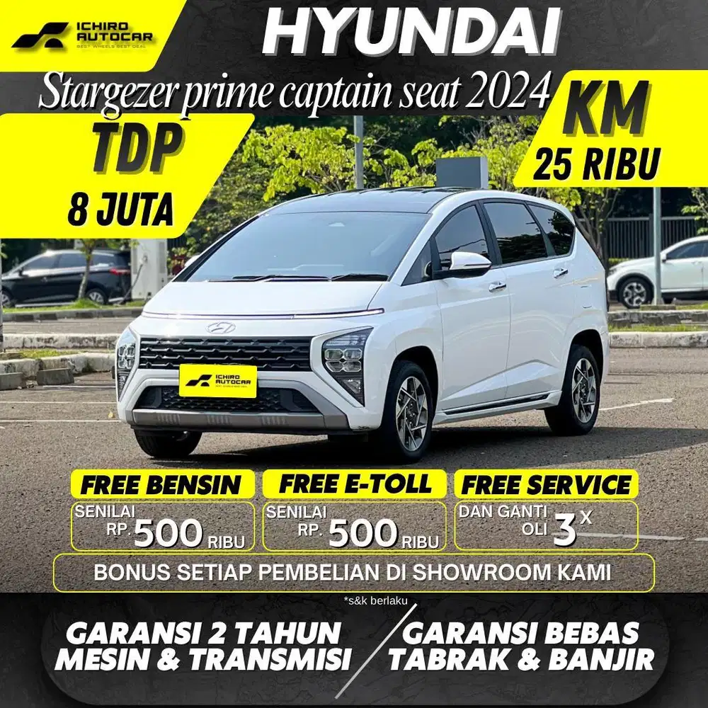 HYUNDAI STARGAZER PRIME TWOTONE 2024 KM 25RB PAJAK 07.26