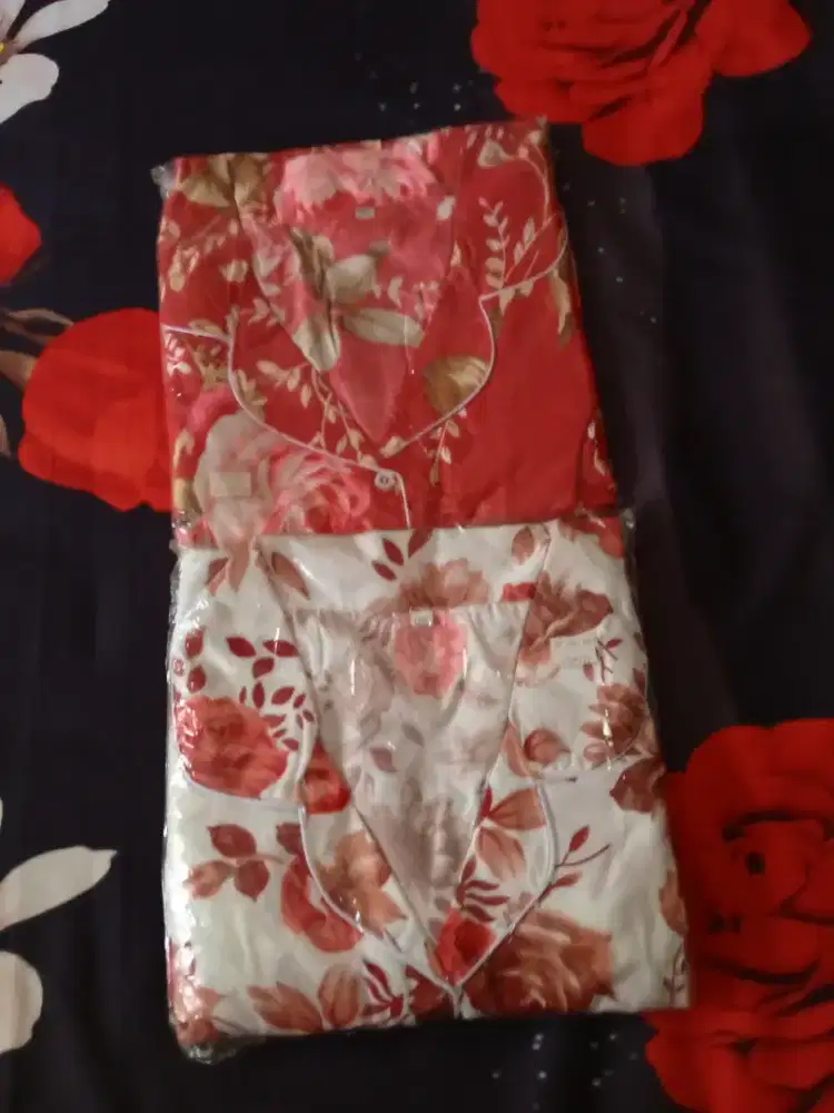 Baju tidur motif bunga bagus