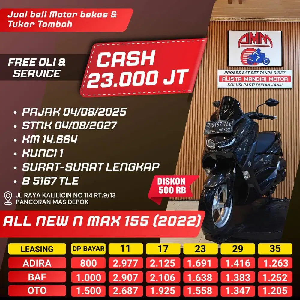ALL NEW N MAX 155 2022 DP 800 CC 0% KREDIVO TOKPED SPAYLATER INDODANA