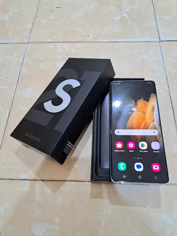 Samsung s21 ultra 5G 12/256 ex resmi silver mulus fullset ori