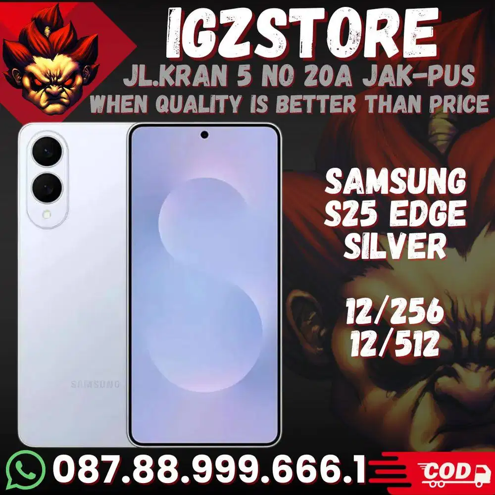 Samsung S25 Edge Silver 12/256/512 SEIN Fullset Super Mulus No Minus