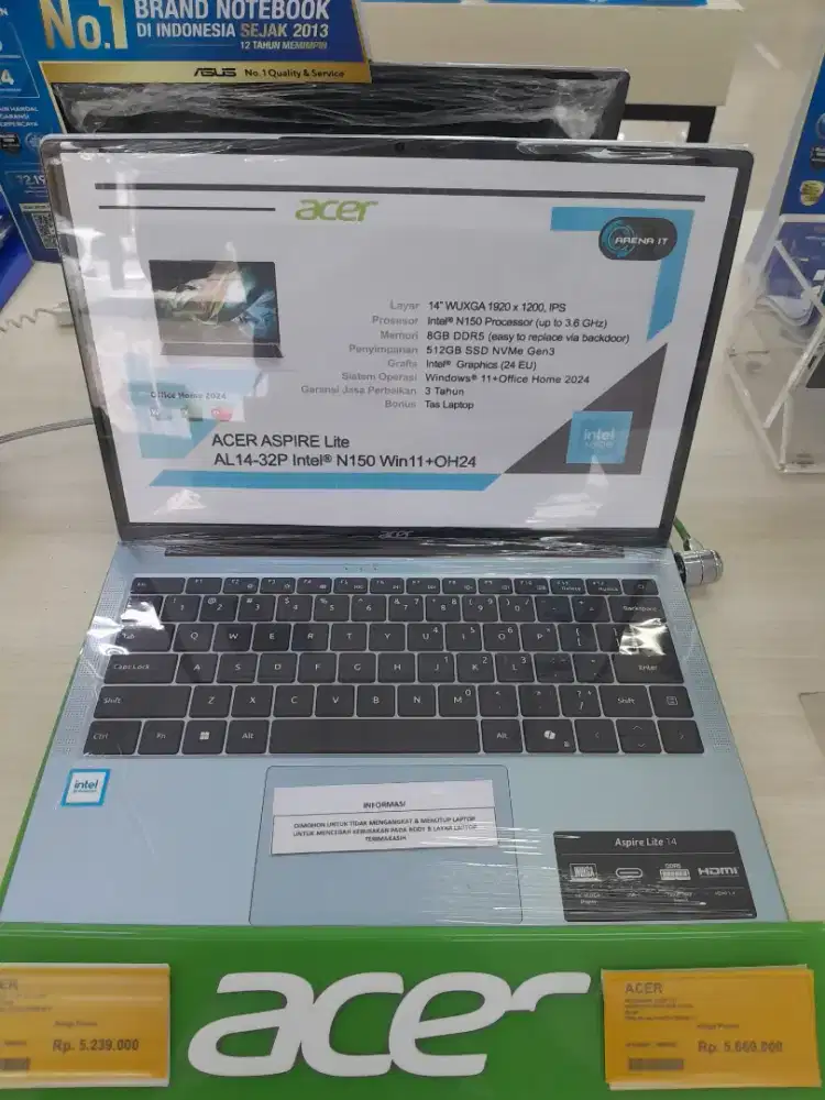 JUAL LAPTOP ACER AL14-32P-C1ES 8/512 / ASUS / LENOVO / HP / ADVAN